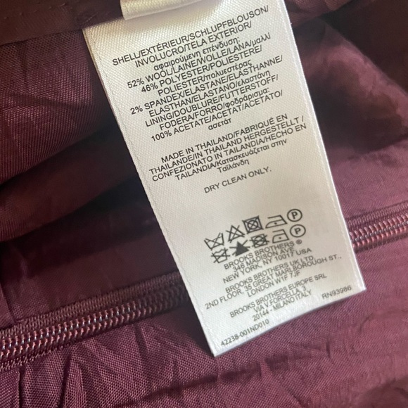 Brooks Brothers Wool Blend Lined Garnet Mini Skirt - Picture 2 of 5